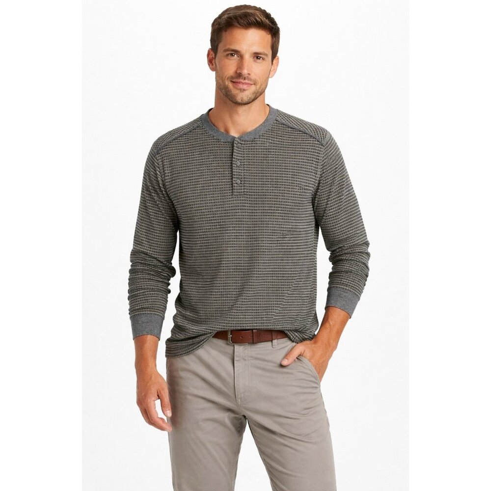SOLD casual 100% cotton LARGE blue tan